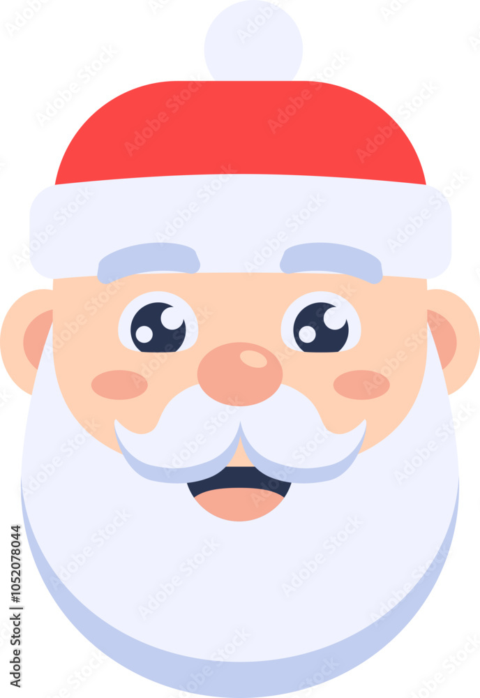 Santa Claus icon. Impression face. Cartoon style.
