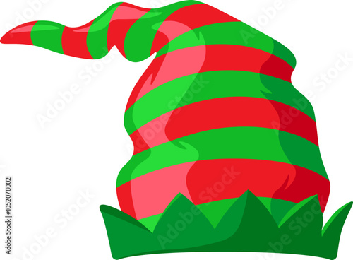 Obraz na płótnie Elf hat sign. Christmas decoration. Cartoon style. w salonie
