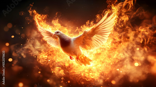 Dove in Flames - Illustration