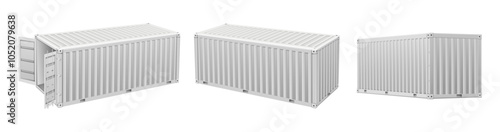 Wallpaper Mural Logistics boxes to store and distribution of products isolated on white. Vector realistic containers for goods storage and transportation of goods, package boxes for industrial cargo shipping Torontodigital.ca