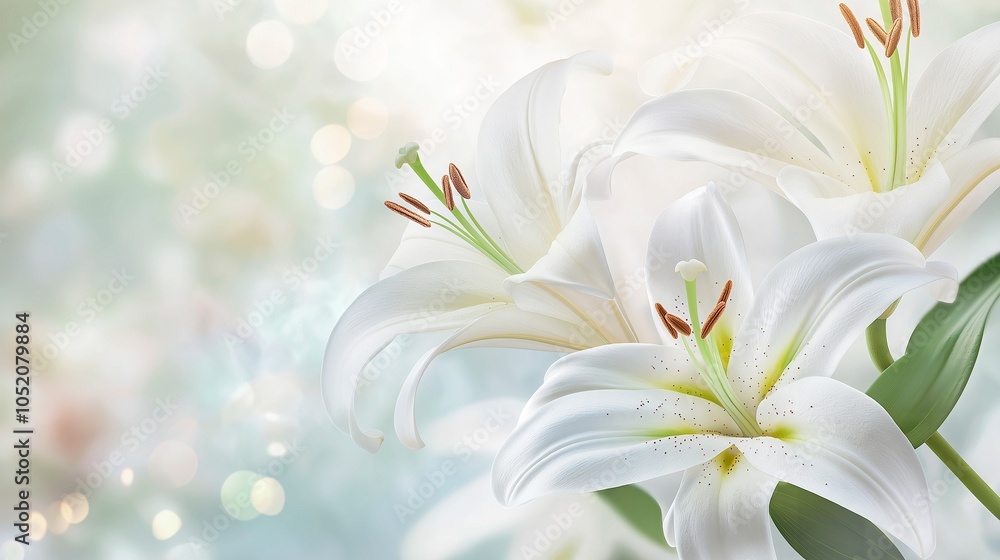 Obraz premium lily flowers close up. beautiful flowers on the background