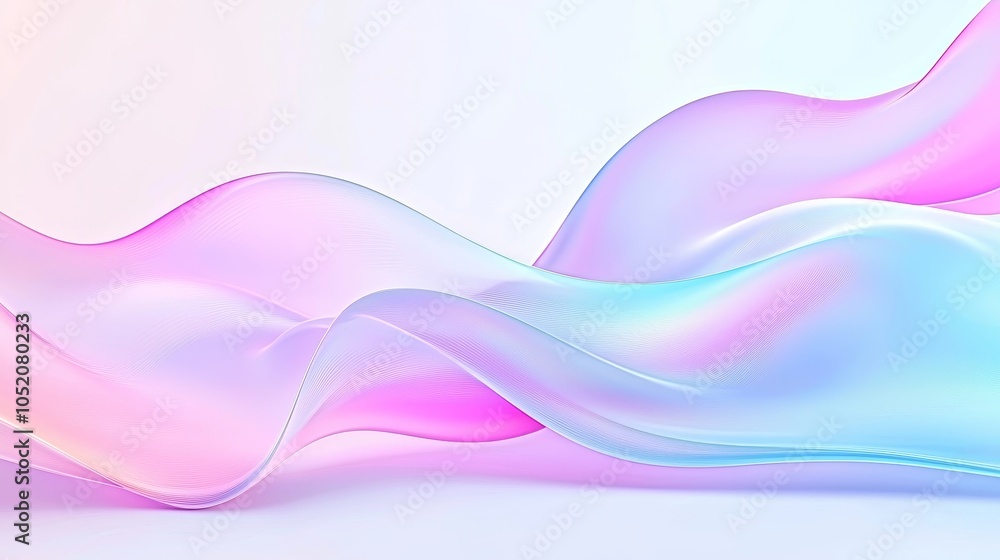 Fototapeta premium A beautiful display of soft flowing colors embracing the serenity of pastel waves in modern design aesthetics