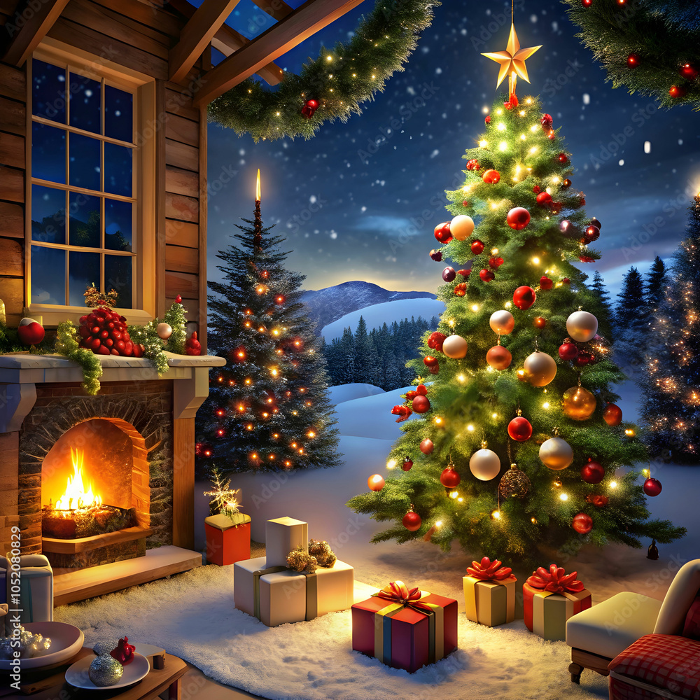 christmas tree in snow christmas tree in snow