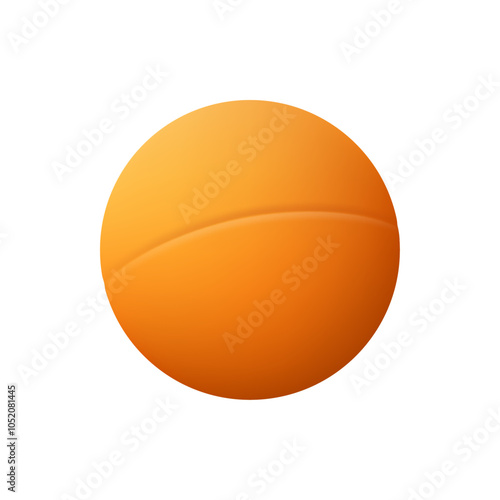 Ping pong ball, isolated equipment for playing table tennis. Pinpon round ball, pingpong sport training. Sports and leisure activities, hobby and training, entertainment. Vector in flat style