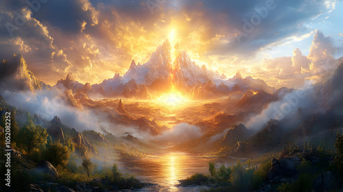Golden Mountain Sunrise Ill...