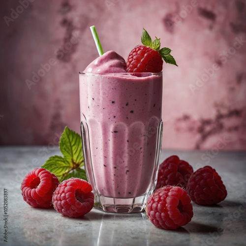 Delicious and Nutritious Raspberry Smoothie with Fresh Berries