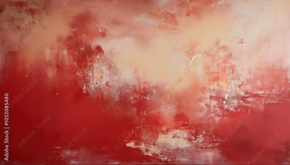 Fototapeta premium Intense Red Textured Abstract Background with Neutral and Beige Highlights, Perfect for Bold Designs, Artistic Projects, or Dramatic Backdrops in Marketing Materials and Branding Concepts