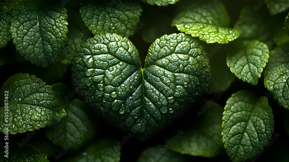 Green Leaf Heart Illustration Green Leaf Heart Illustration