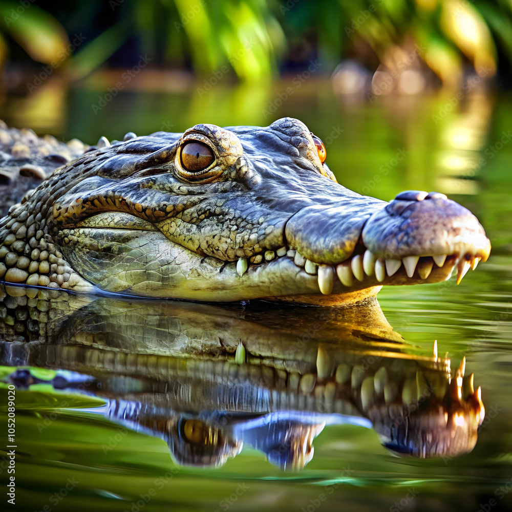 Fototapeta premium crocodile in water