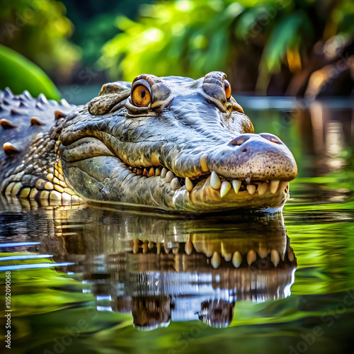 crocodile in water photo