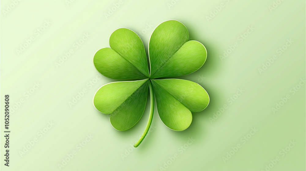 Bright Clover on a Simple Green Background Bright Clover on a Simple Green Background