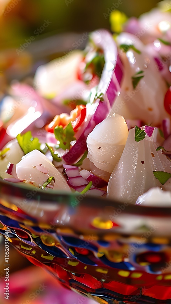 Ceviche with Red Onion, Cilantro, and Chili Peppers Ceviche with Red Onion, Cilantro, and Chili Peppers