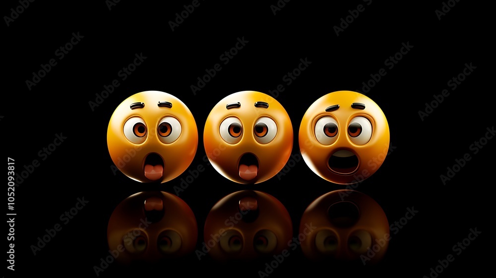 Obraz premium emojis with blackbackground mysteriousface