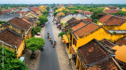 Vibrant Rooftops of Historic Hoi An in Vietnam