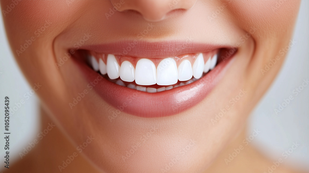 Obraz premium Close up on a woman with a white smile