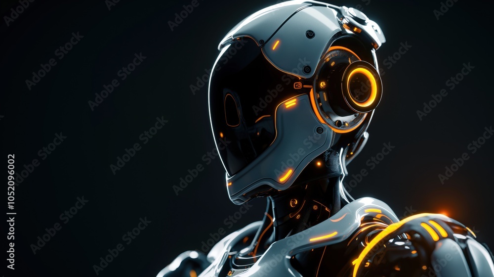 Portrait of a humanoid robot of the future
Portrait of a humanoid robot of the future