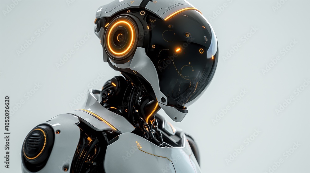 Portrait of a humanoid robot of the future
Portrait of a humanoid robot of the future