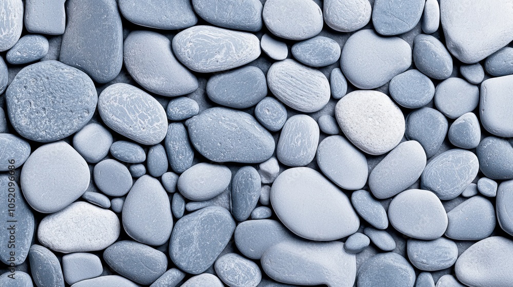 A mosaic of smooth gray stones creating a natural pattern for textures in design and art projects A mosaic of smooth gray stones creating a natural pattern for textures in design and art projects