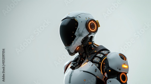 Portrait of a humanoid robot of the future	
