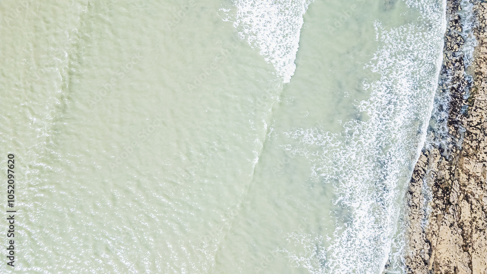 Drone view of Ragounite beach in Jard sur Mer, Vendee, France on a spring day