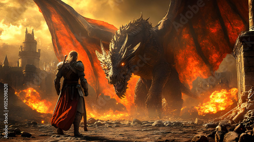 Dragon and Knight Fantasy I...