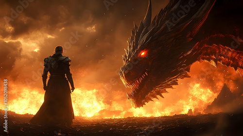 Dragon and Warrior Illustra...