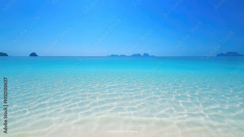 Serene Tropical Beach with Clear Blue Water Serene Tropical Beach with Clear Blue Water