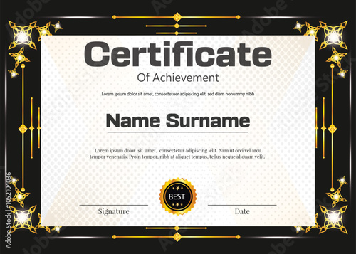 certificate design black and gold color 