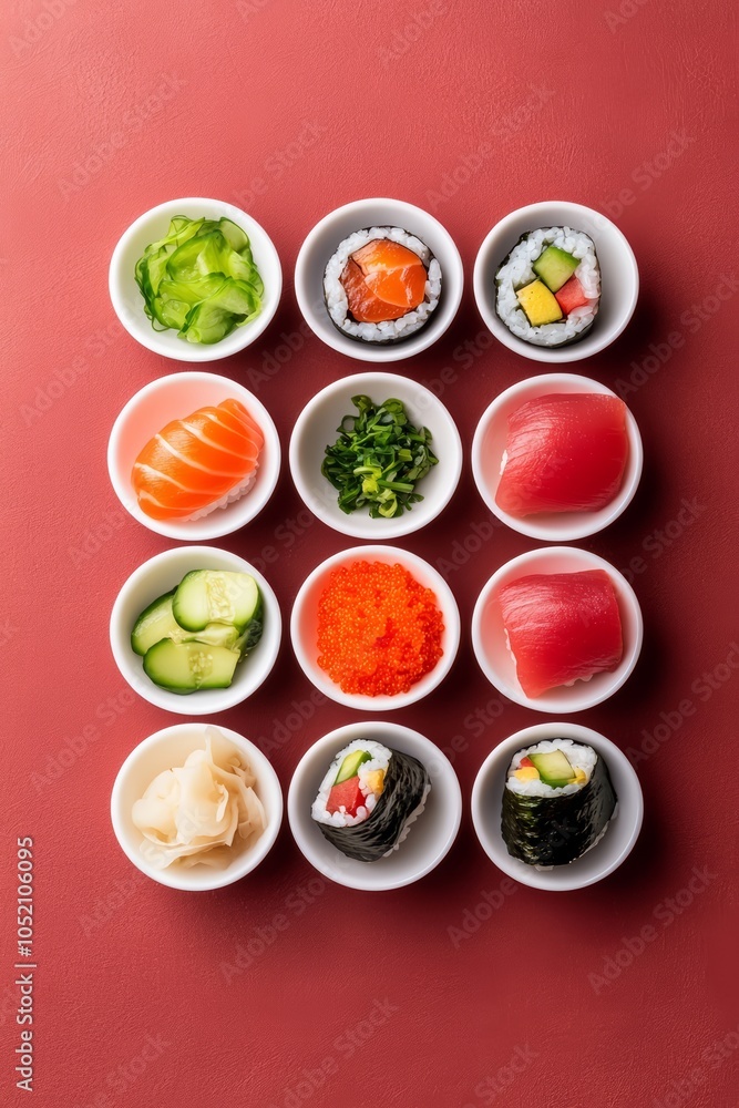 Fresh Salmon and Avocado Sushi Roll with Rice and Seaweed Close-Up Fresh Salmon and Avocado Sushi Roll with Rice and Seaweed Close-Up