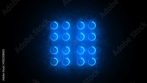 In the manner of neon. A light decorating icon against a dark background. A symbol with bright decorations.