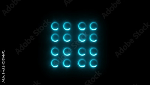 In the manner of neon. A light decorating icon against a dark background. A symbol with bright decorations.