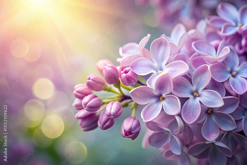 A delicate lilac bloom unfolding its petals in a gentle breeze, beauty, blooming A delicate lilac bloom unfolding its petals in a gentle breeze, beauty, blooming