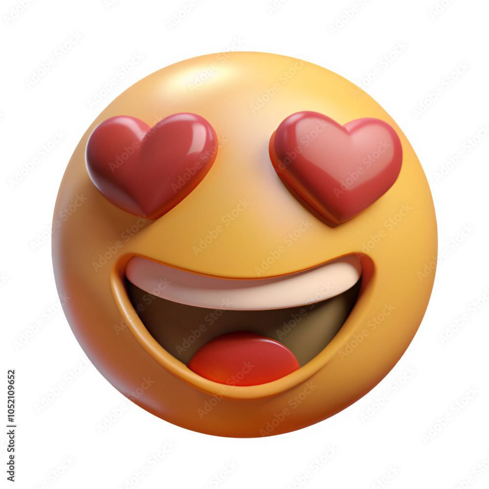 Smiling face with heart eyes icon isolated on transparent background Smiling face with heart eyes icon isolated on transparent background
