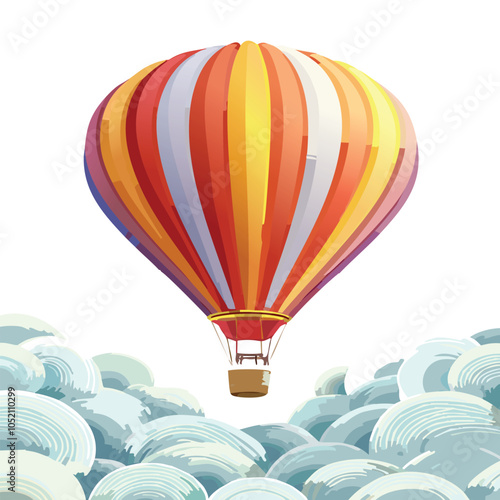 colorful hot air balloon vector isolated