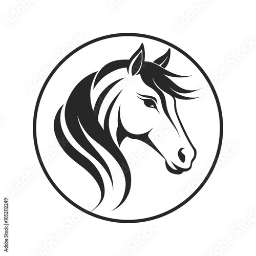Elegant Horse Head Silhouette Vector for Logos and Artistic Designs.