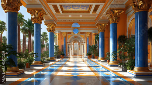 Golden and Blue Colonnade P...
