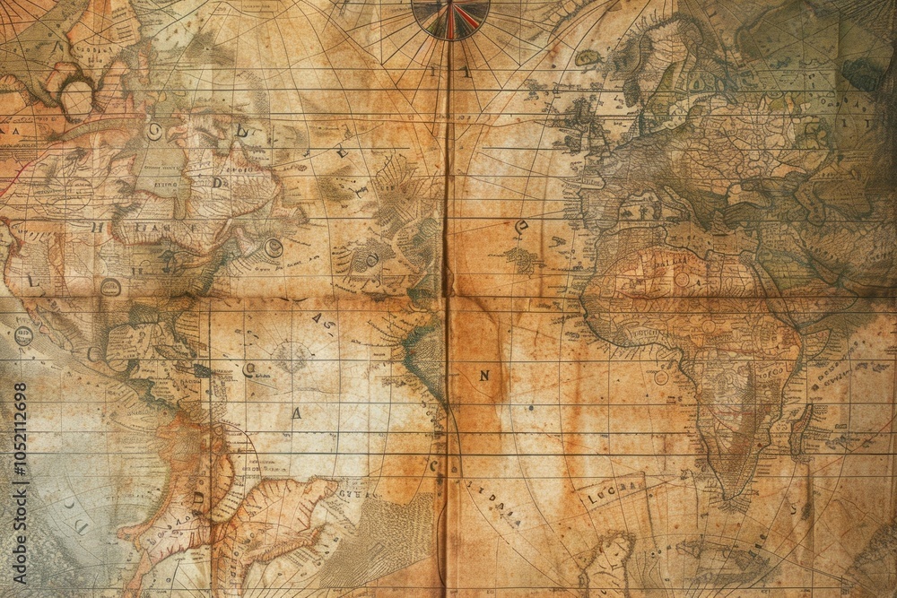 Fototapeta premium Old Maps vintage map backgrounds paper.