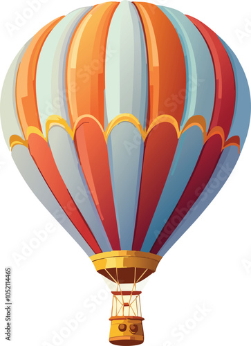 colorful hot air balloon vector isolated