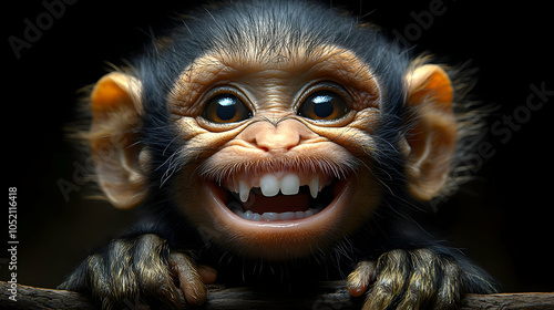 Cute Smiling Baby Chimpanze...