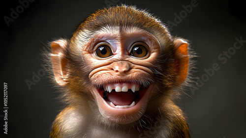 Smiling Monkey Close Up - R...