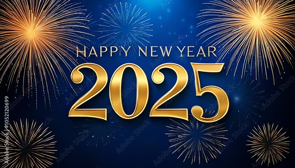 Happy New Year 2025 background / card in blue, red and pink with gold lettering and silver lettering, Happy New Year 2025 background / card in blue, red and pink with gold lettering and silver lettering,