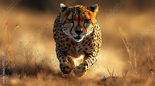 Cheetah Running in the Gras...