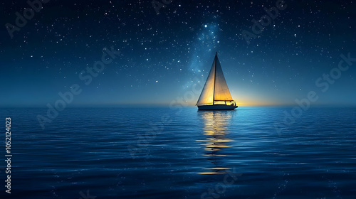Sailboat Under Starry Night...