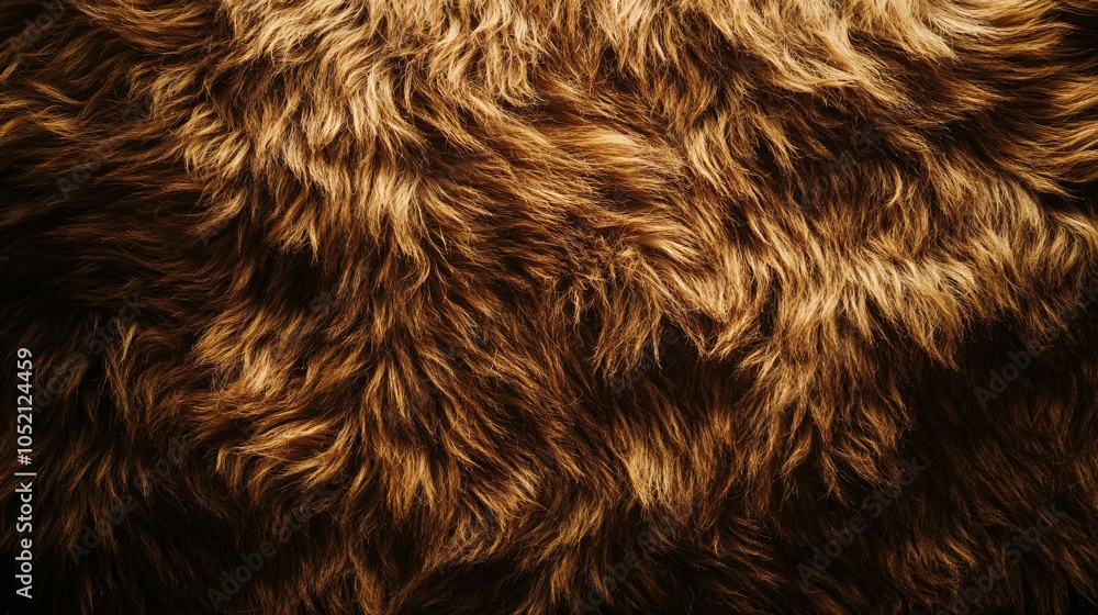 Fototapeta premium Brown fluffy fur fabric wool texture background