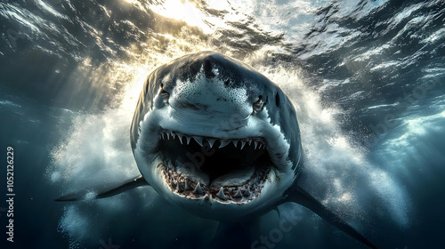 Great White Shark Underwate...