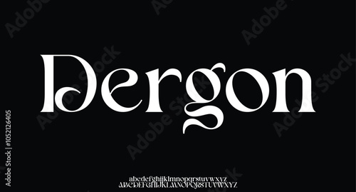Elegance serif font with alternate letters with fluid decorative curves swash tails. Refined slick alphabet with luxurious swirls for posh logo, headline, monogram. Vector typeset.
