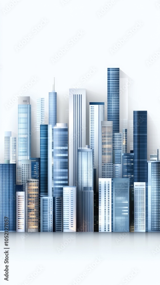This visual showcases a stunning array of modern high-rise buildings featuring impressive architectural styles and clean lines This visual showcases a stunning array of modern high-rise buildings featuring impressive architectural styles and clean lines