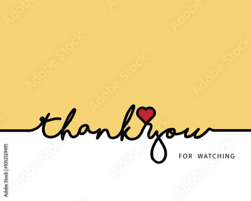 Thank you for watching" background with black lettering on a white and dull yellow design.
