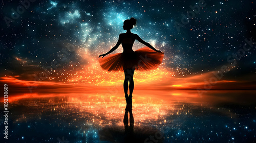 Silhouette of Ballerina Und...