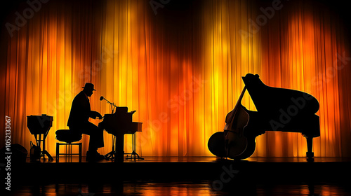 Silhouette of a Jazz Pianis...